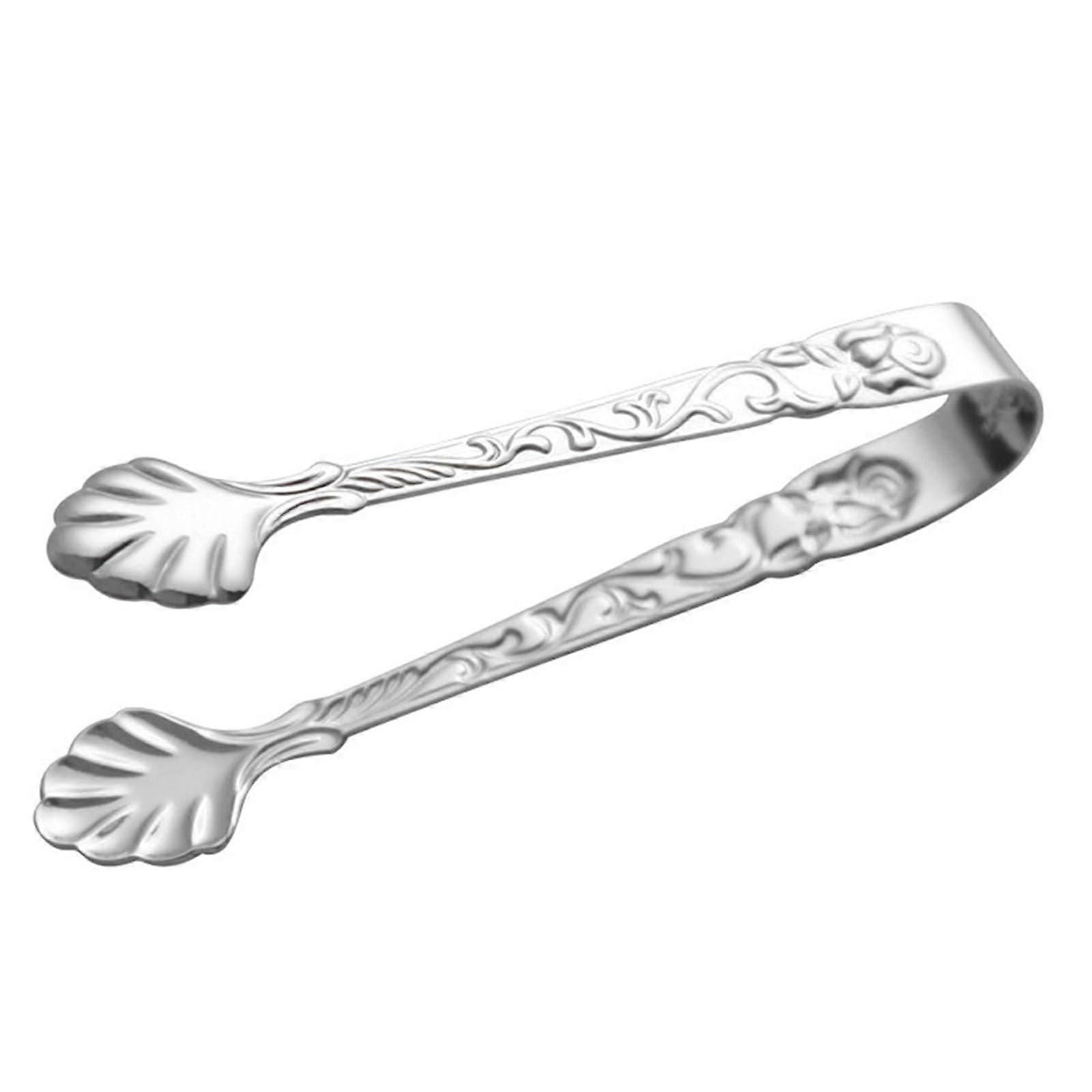 Stainless Steel Ice Cube Tongs with AntiSlip Grip for Sugar Cubes Coffee  Serving Rust Resistant