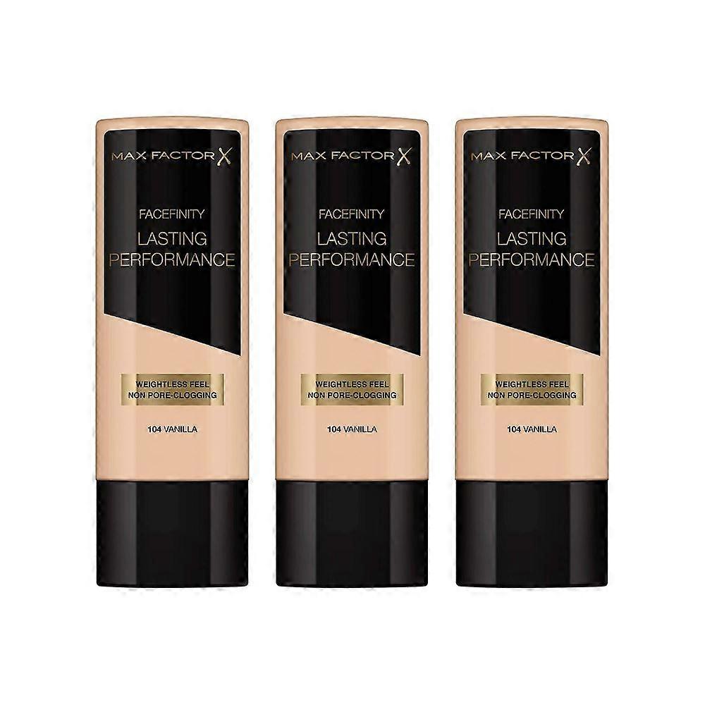 3 x Max Factor Lasting Performance Weightless Feel Foundation 104 Vanilla
