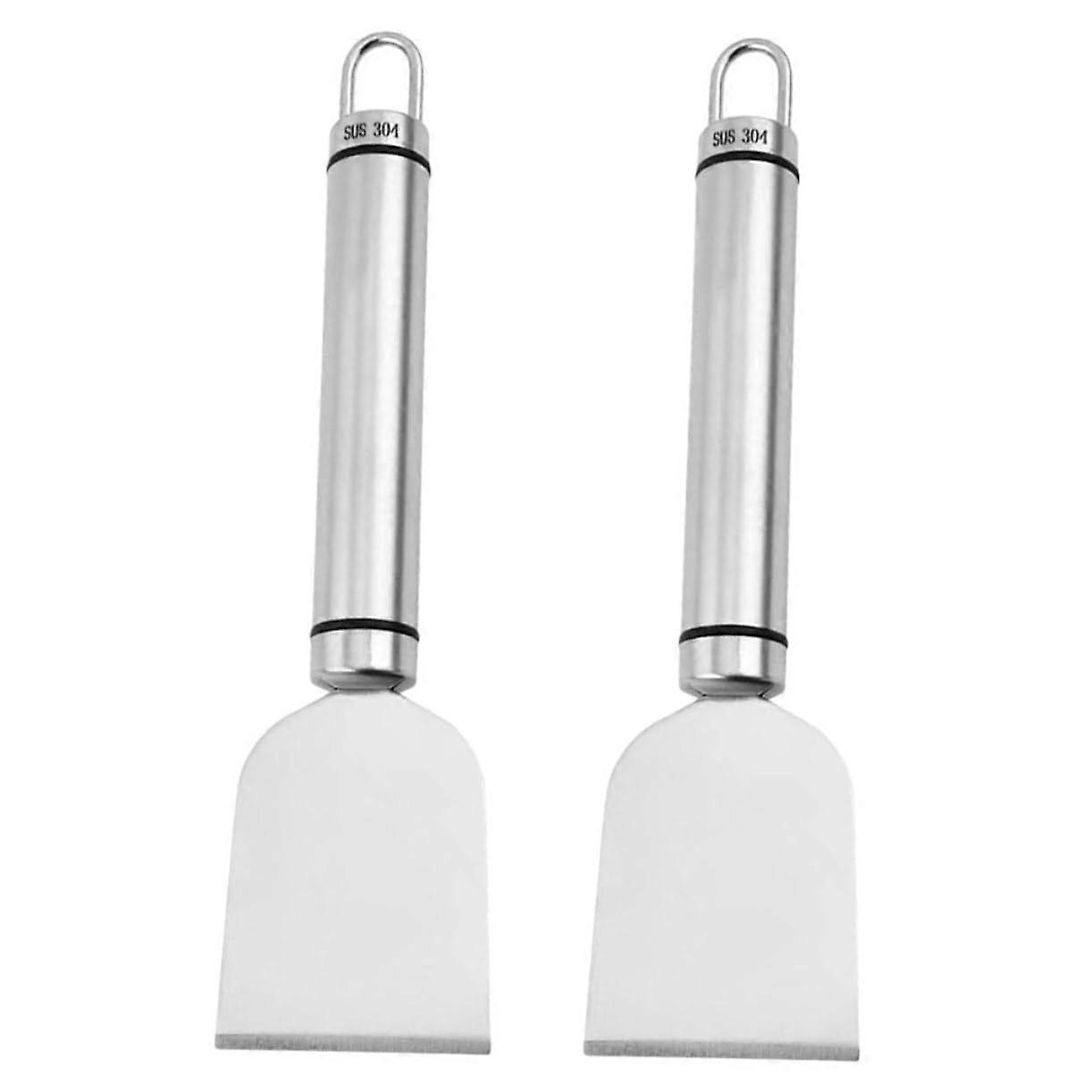 2pcs Stainless Steel Scraper with Ergonomic Grip for Kitchen Grill and MultiSurface Cleaning