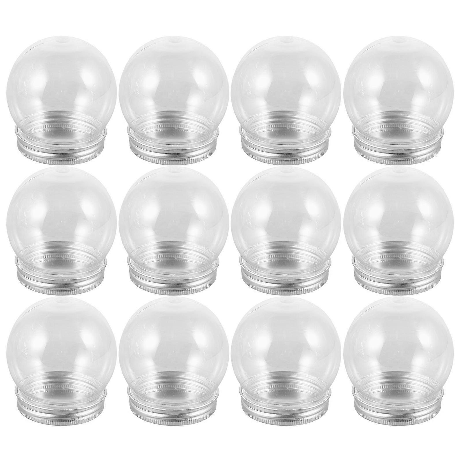 16pcs Clear Plastic Globes With Screw Cap for Kids Playing Reusable Snow Globes Safe and