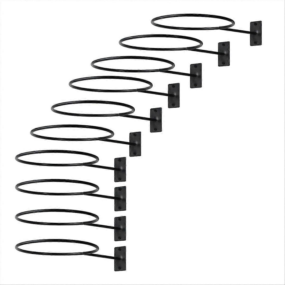 10 قطع من رفوف الحائط المعدنية لكرة السلة، حامل تخزين الكرات الرياضية