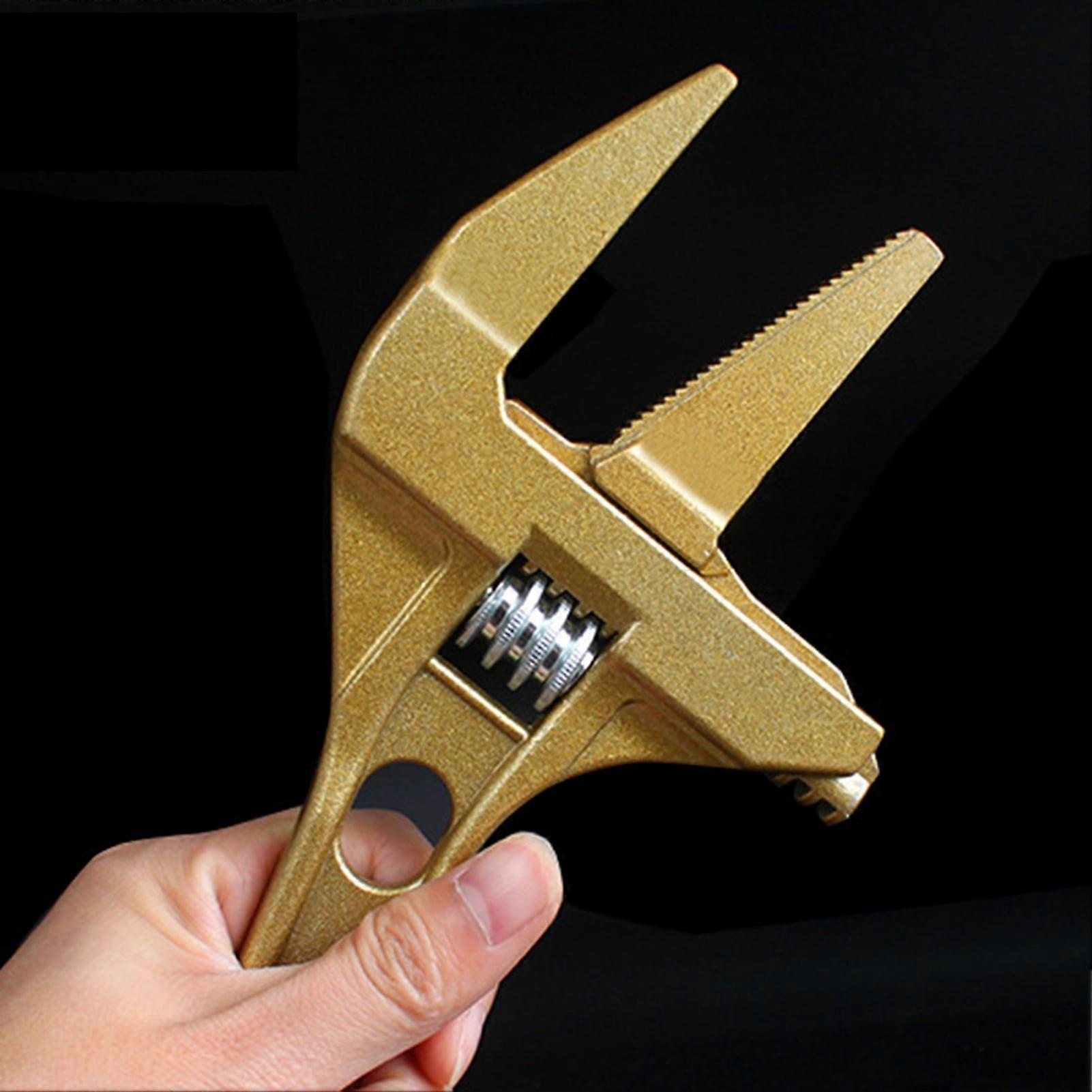 Short Handle Large Opening Spanner Bathroom Drain Pipe Monkey Wrench with Teeth
