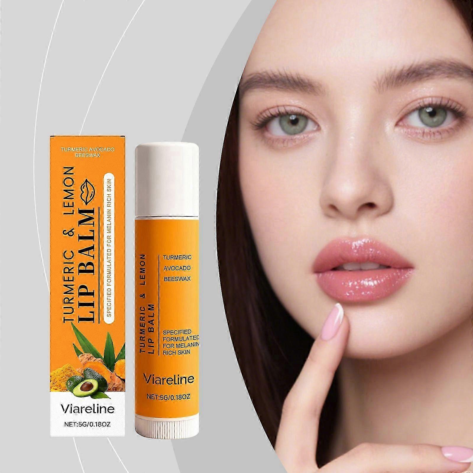 Turmeric and Lemon Lip Balm, Lemon and Turmeric Lip Scrub, Natural Exfoliator & Moisturizer Cracked, Dull, Reduce Fine Lines Lips, Deep Hydration Mois