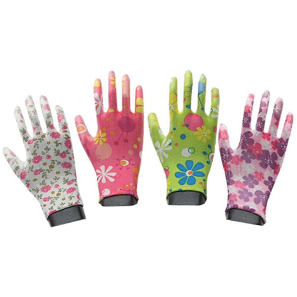 12 Sets Printed PU Housework Gloves Household Cleaning Gloves