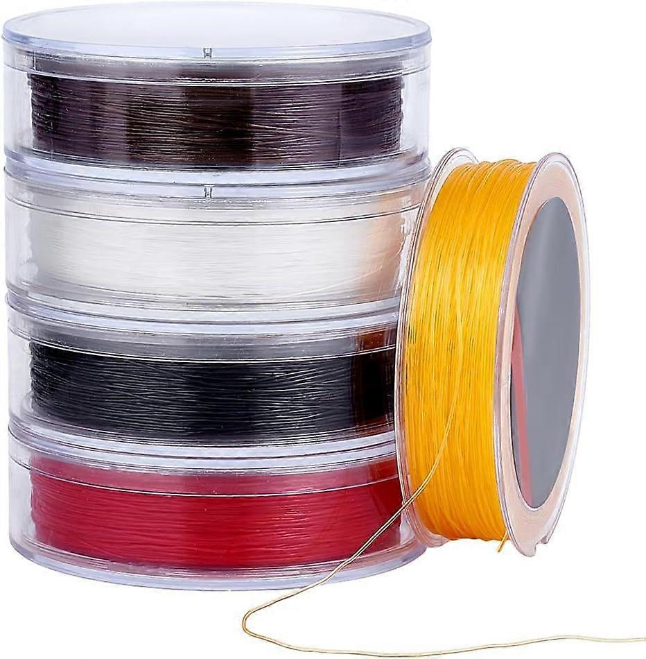 5 Colors 490 Yards Elastic String 0.6mm Clear Elastic Thread Magic Jewellery Wire Bracelet String Stretchy Elastic Cord for Necklace Bracelet Making B