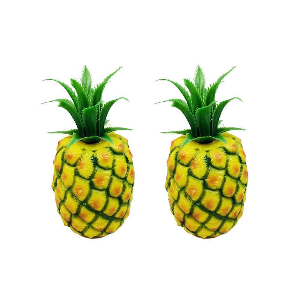 Simulation Pineapple Model Plastic Photo Props for Decoration 6Pcs Yellow
