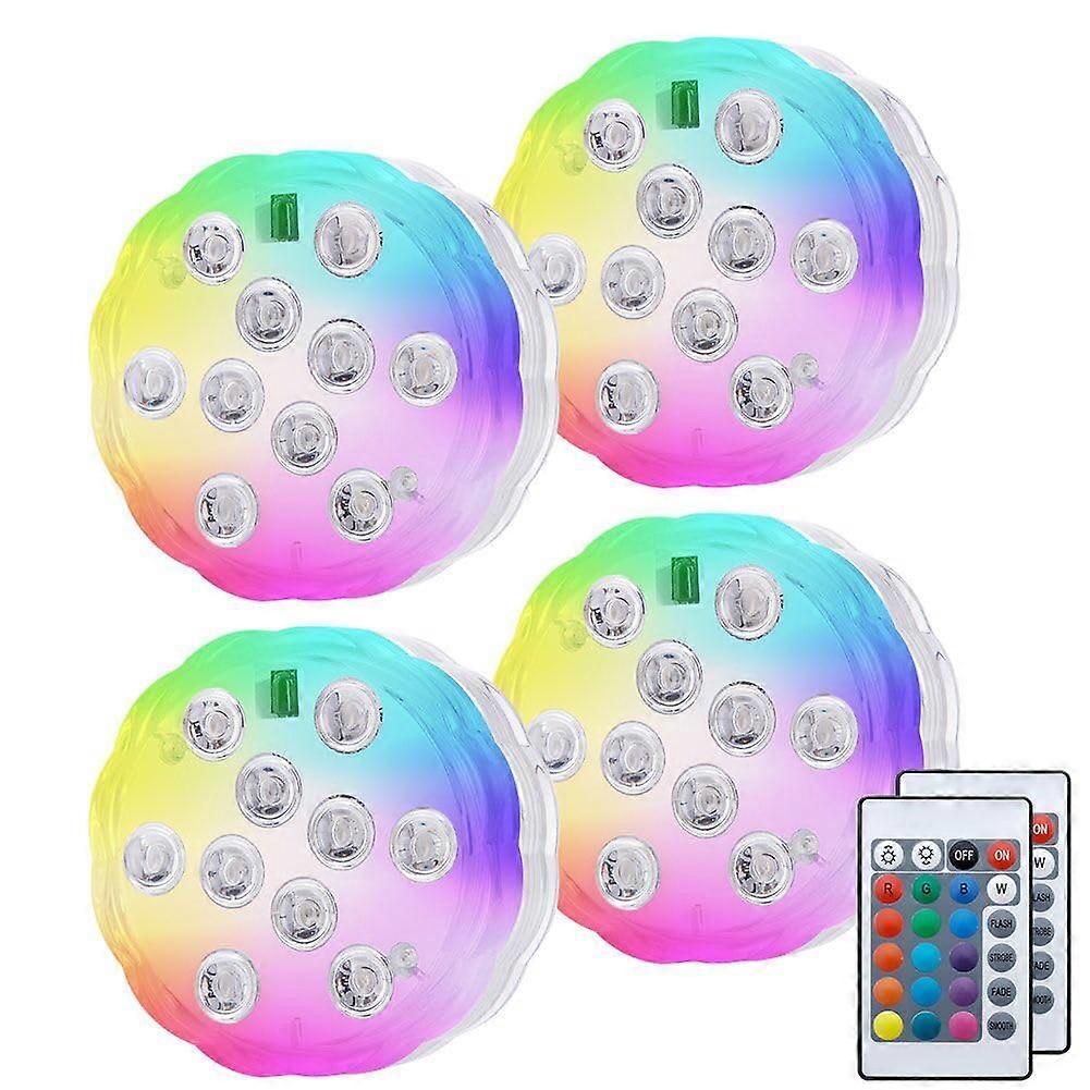 Waterproof RGB LED Lights with Remote, Battery Powered IP68 Bathroom Ambient Lighting