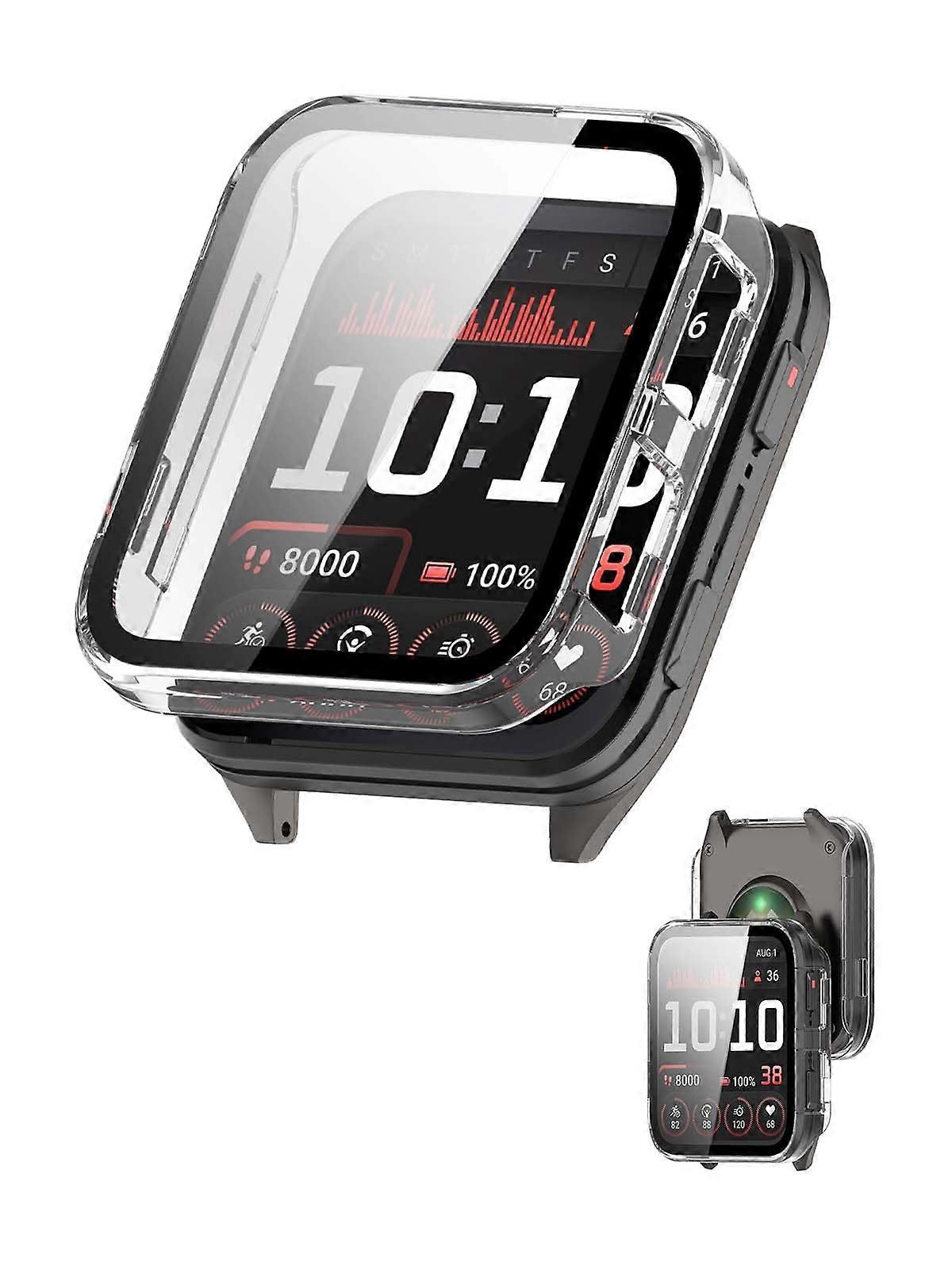 Screen Protector Case with 2 in 1 Scratch Resistant Glass and Full Button Access (Clear) for Garmin Venu X1