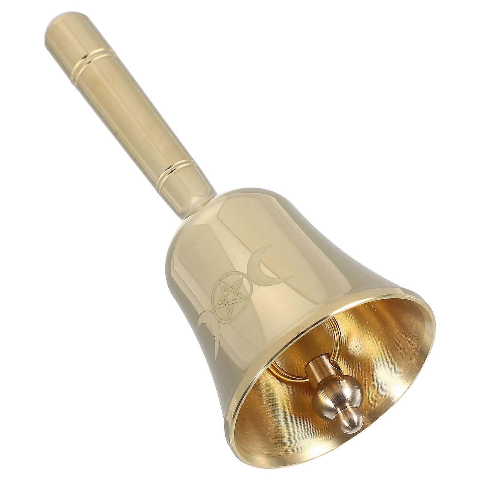 Hand Bell Brass Small Bell Featuring Triple Moon Phase for Party Use