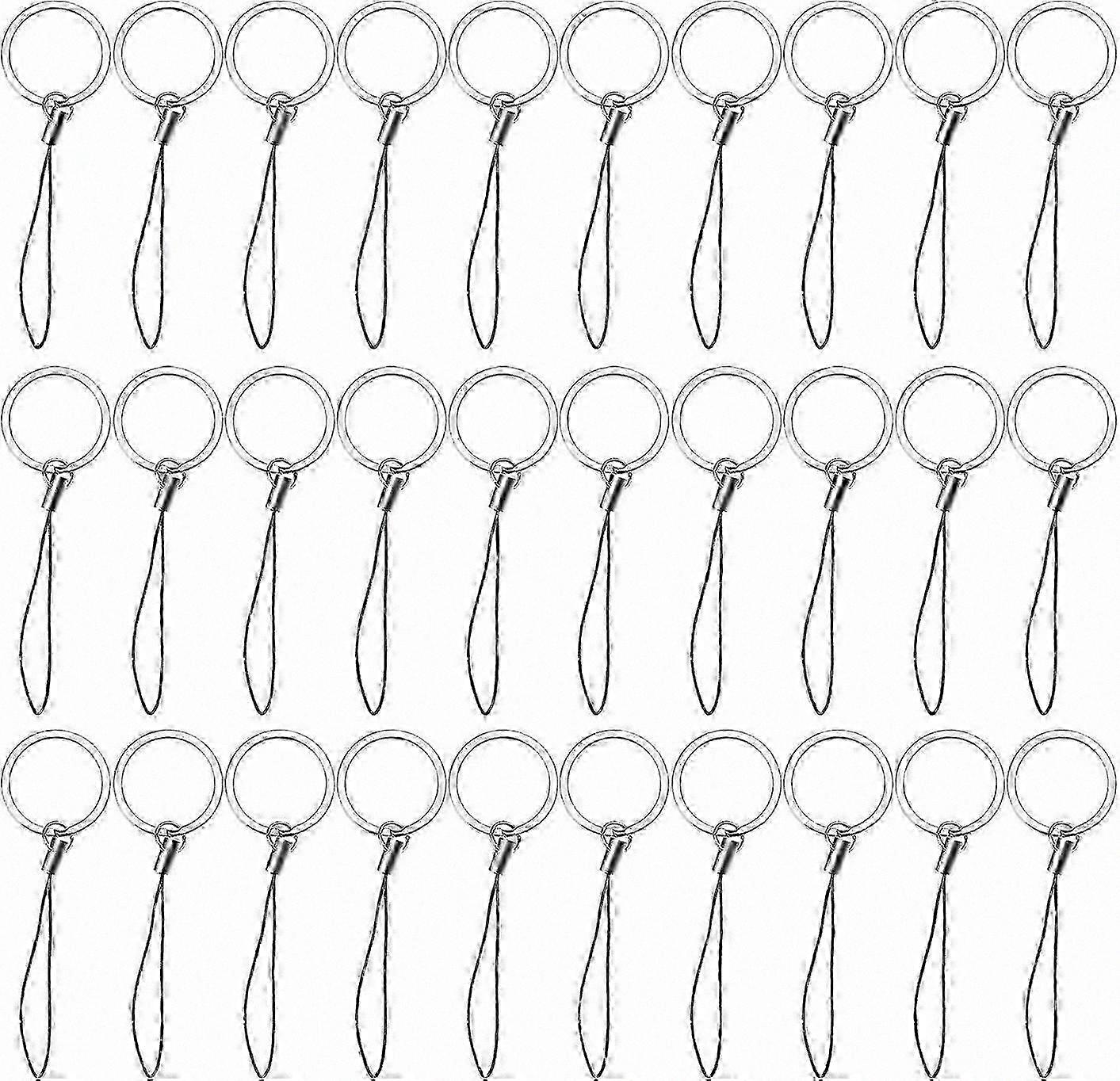 Nylon Lanyard Keychains with Open Rings for USB Drives, Music Players, Key Locators, and ID Badges - 30 Pack