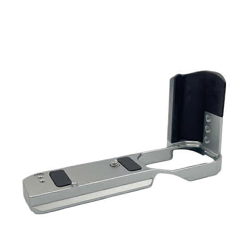 Wooden Handle Quick-Release Plate L-Shaped Vertical Grip Cold Shoe Extension Bracket Accessories for Nikon ZF Mirrorless Camera Grey Silver