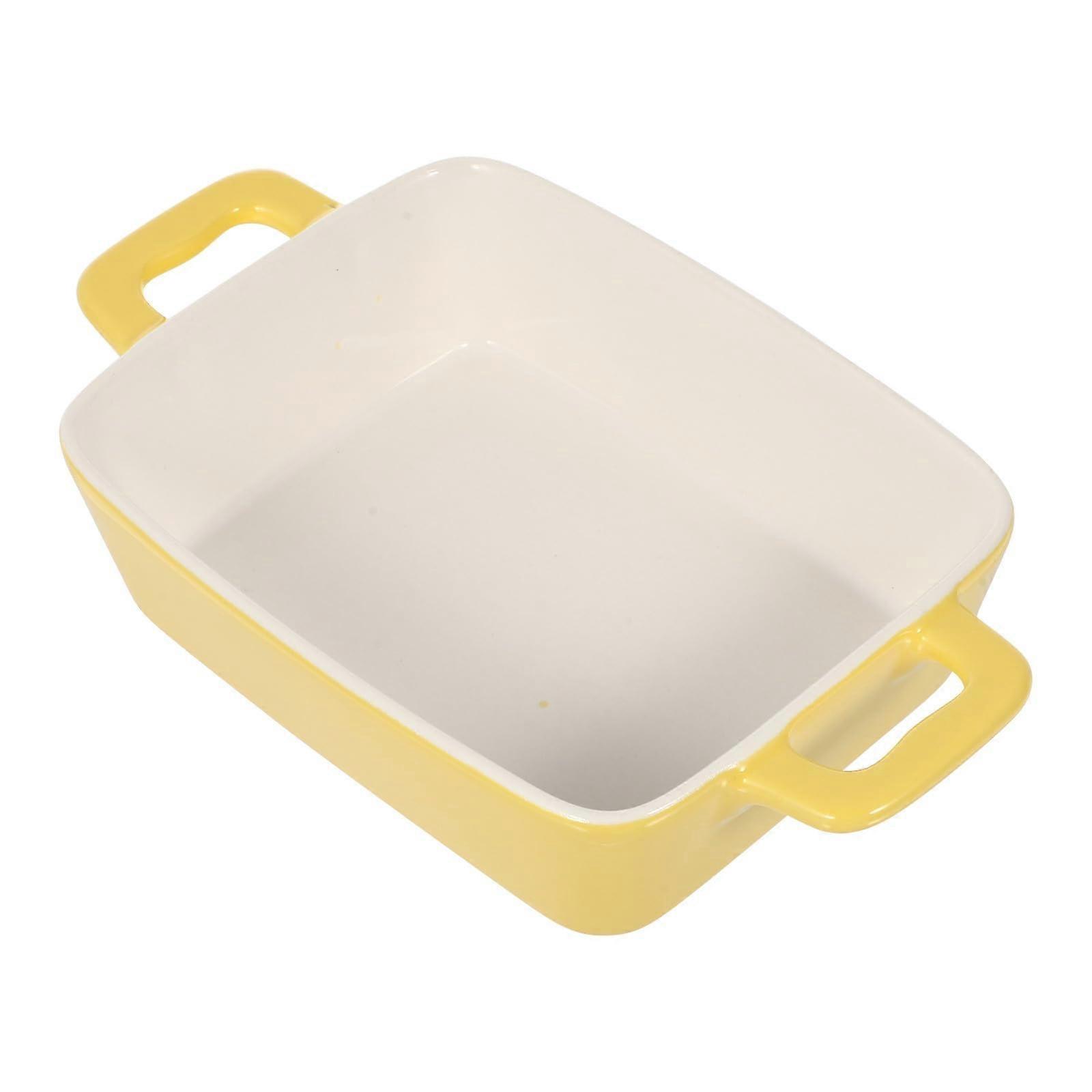 Ceramic Baking Dish with Double Handles, Oven Safe Ceramic Cookware for Roasting and Serving