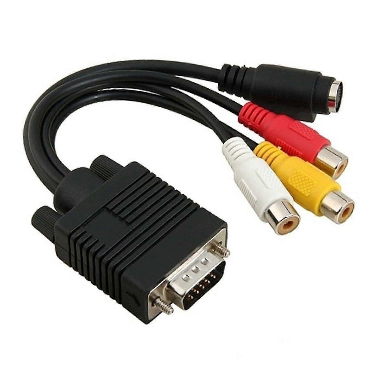 Vga to Rca Converter Cable With SVideo Output Copper PVC Cable For Vga Cards TVOut Laptop Desktop Monitor Projector