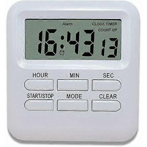 Digital Timer with Clock/Alarm Clock Function 3 in 1, Magnetic Kitchen Timer, Countdown Stopwatch Timer, Time Management for Kitchen/Study/Sport (1 pc