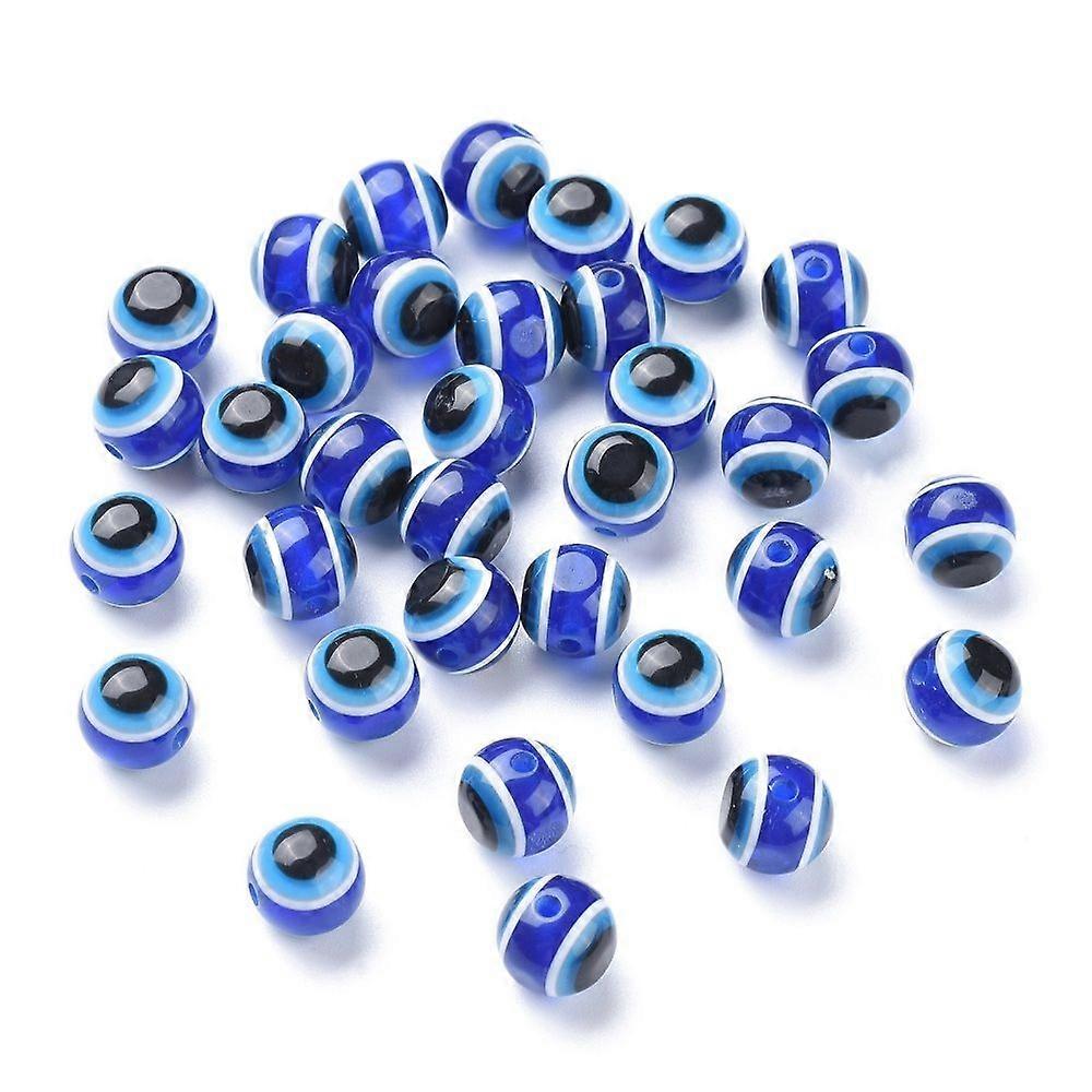 Round Resin Beads Medium Blue 11.5~12x11mm Hole: 2.5mm