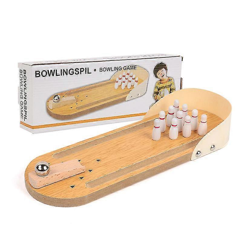 Mini Bowling Game Set Wooden Desktop Bowling Toy Parent Child Interactive Game