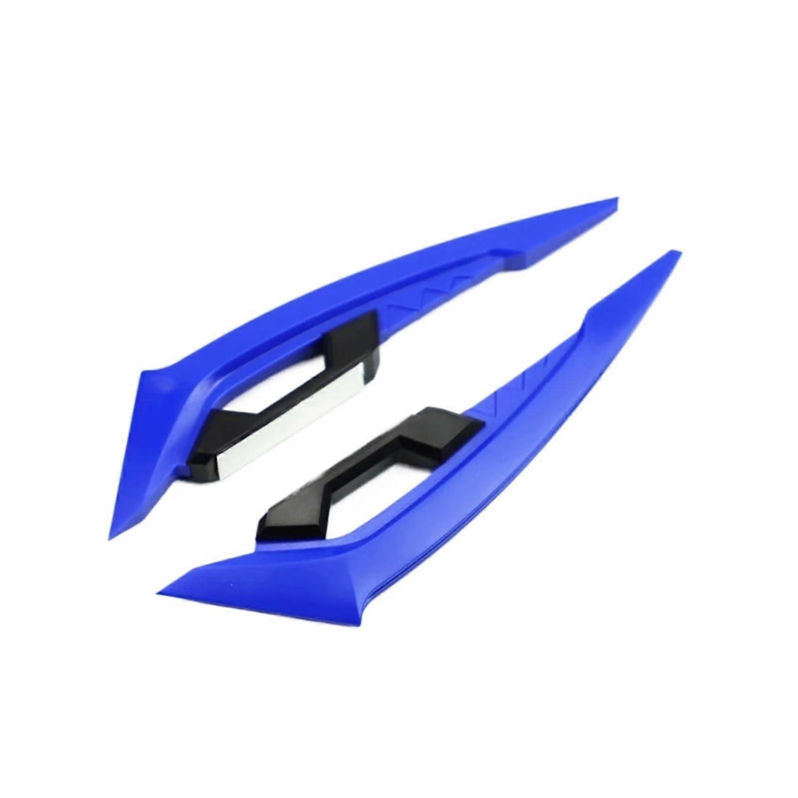 2Pcs Motorcycle Winglets Front Side Spoiler Aerodynamic Kit with Adhesive Stickers Blue
