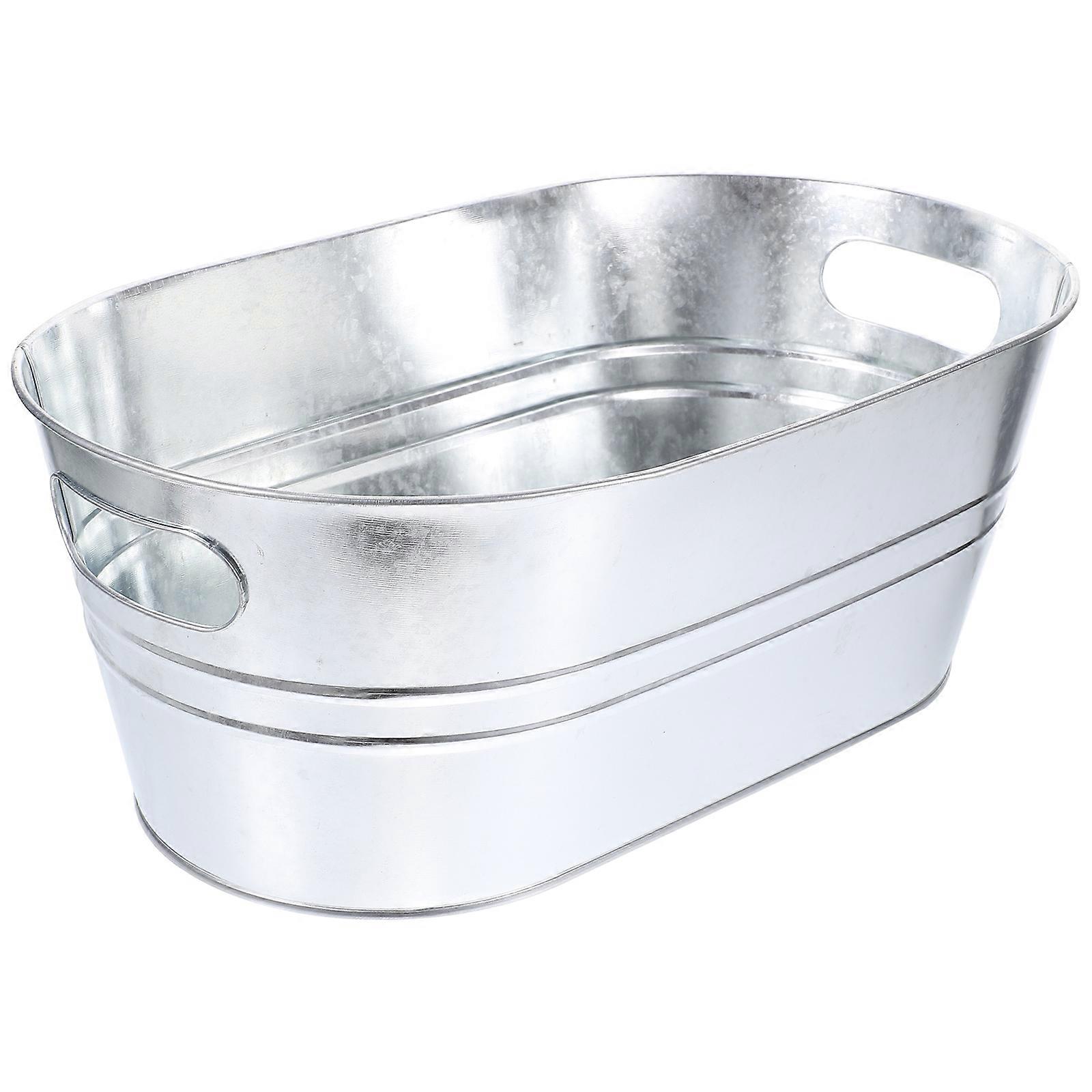 Cube Container for Bar Use Large-Capacity Metal Bucket