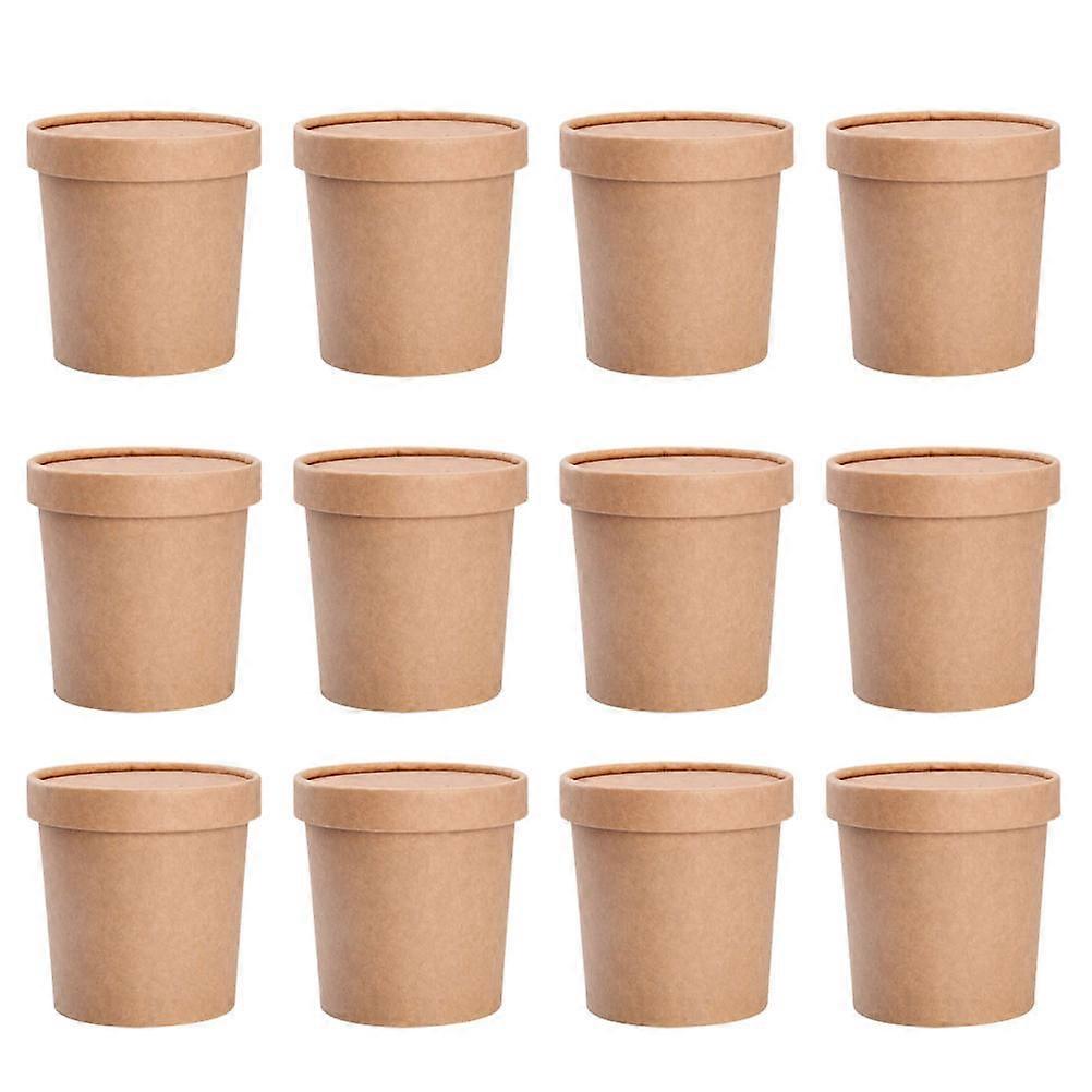 Soup Containers Khaki Kraft for Storing 25Sets