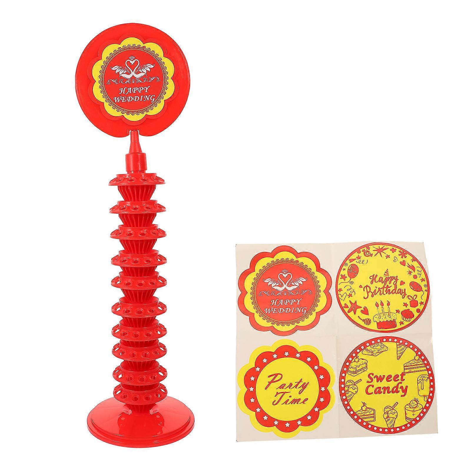 Adjustable Lollipop Holder Red Rack for Displaying 3Pcs Lollipops