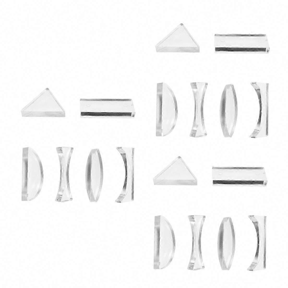 3sets Optical Lenses Teaching Tool Physics Teaching Instrument Convex Lens Microscope Lens Spotlight Objective Lens