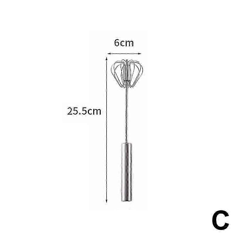 Semi-Automatic Egg Whisk Hand Push Egg Beater Stainless Blender Mixer 26-27s