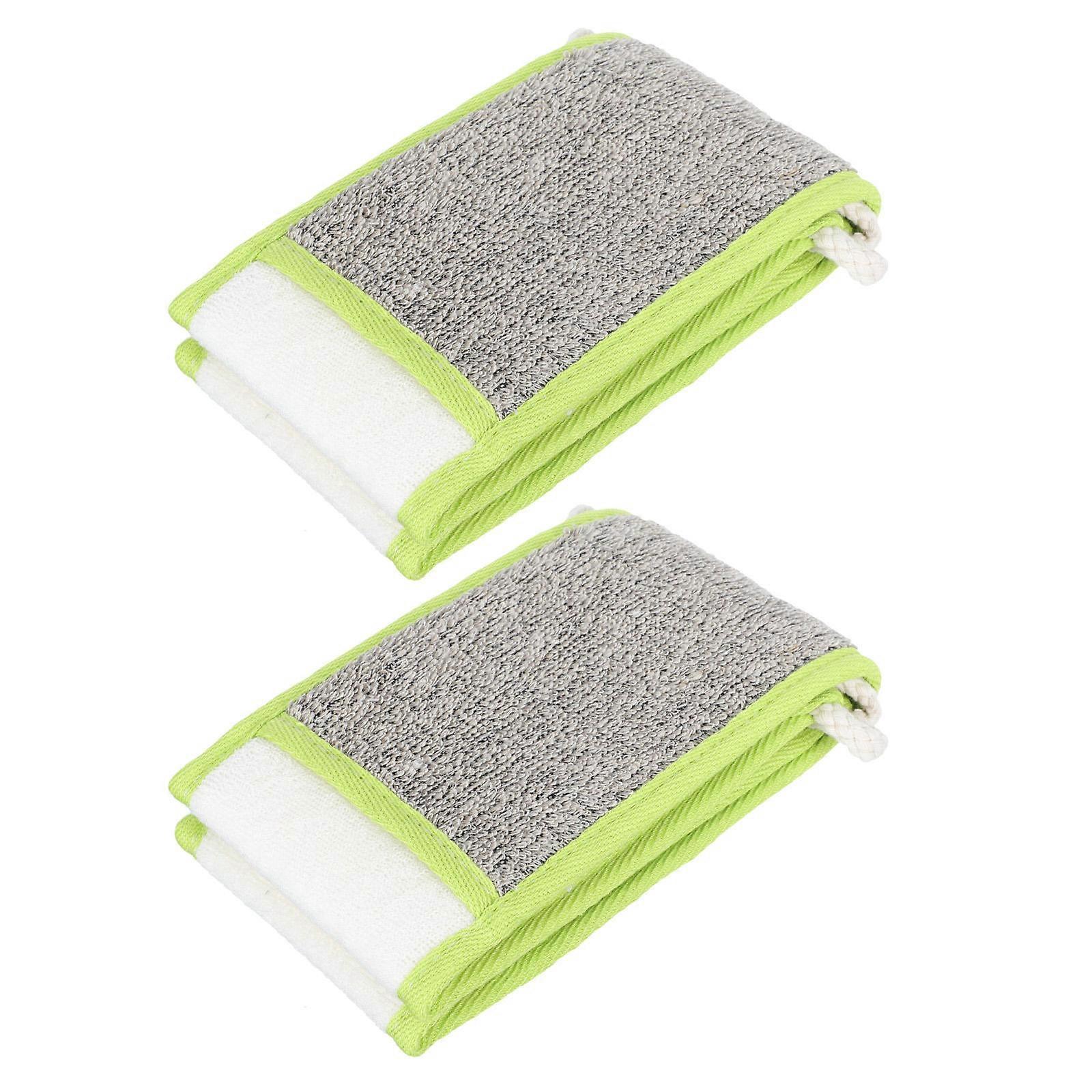 Bath Towels for Back Scrubbing with 2Pcs Double-Sided Exfoliating Scrubbers