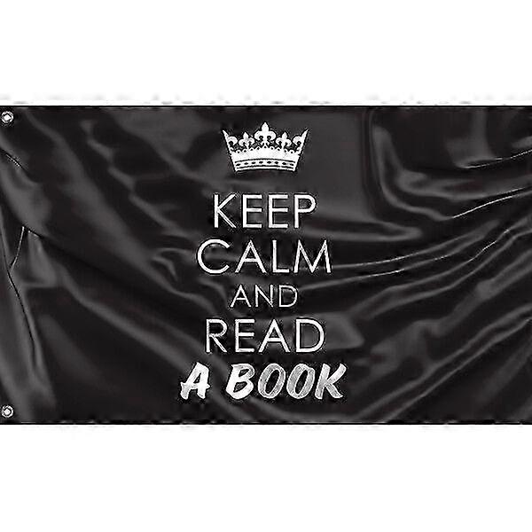 Keep Calm And Read A Book Flag Pattern 020