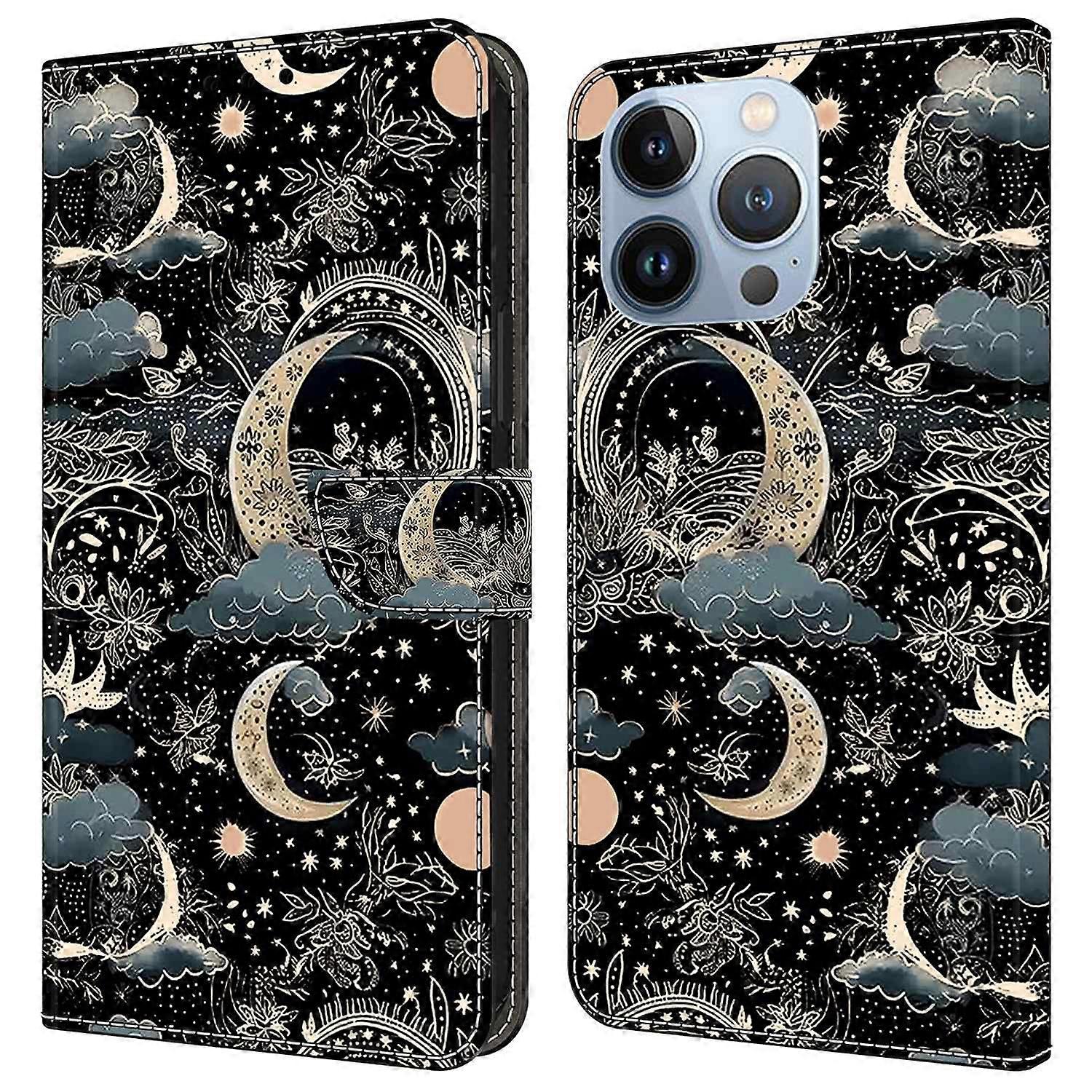 For iPhone 16 Pro Max Case PU Leather Wallet Flip Cover with Standing Function