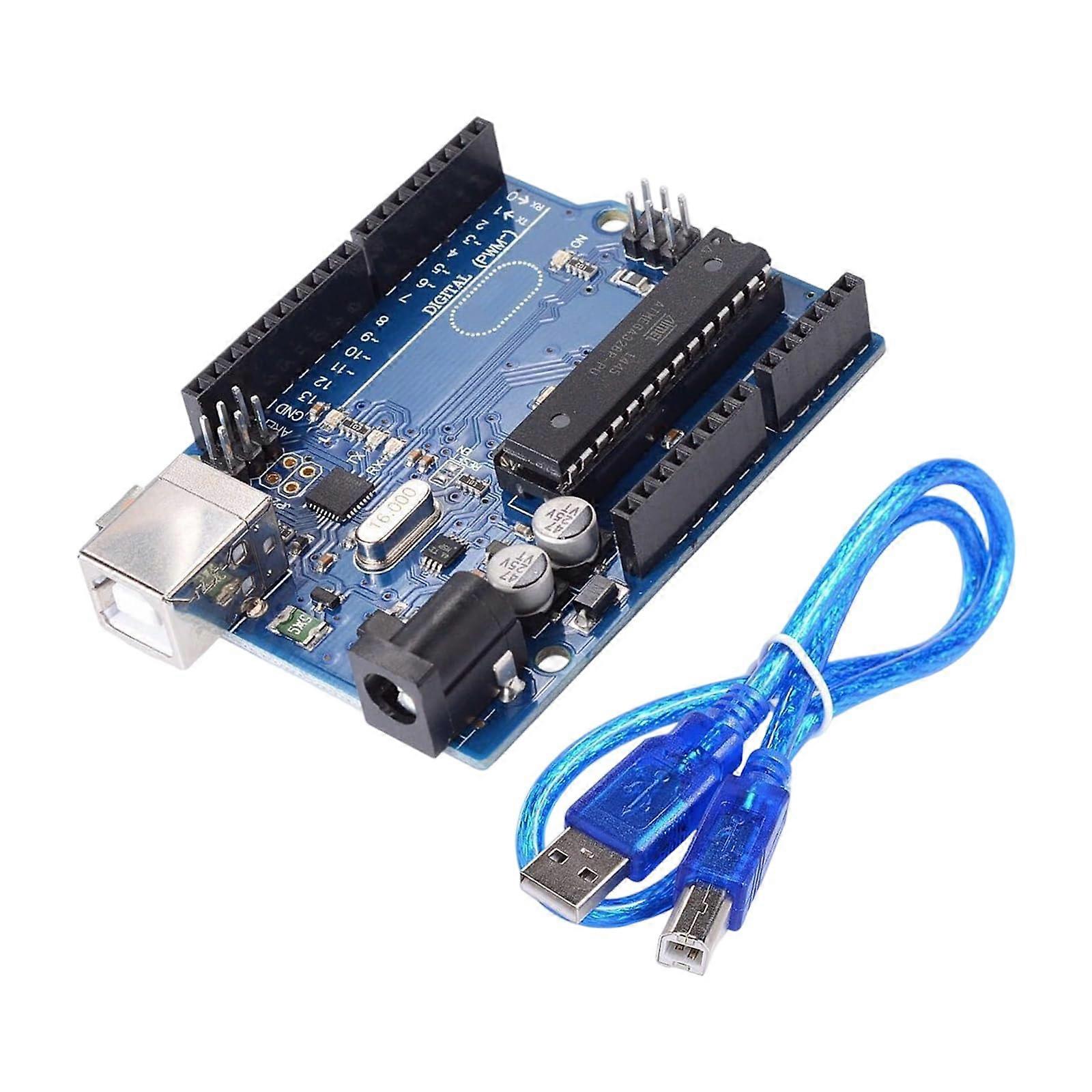 Board for Arduino with USB Cable, ATmega328P Microcontroller 16MHz, Speed Processing for DIY Projects
