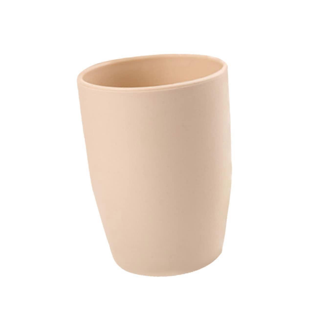 Unbreakable Drinking Cups Lightweight Stackable Plastic Toothbrush Holder Cup for Bathroom Coffee Tea Milk Water Khaki
