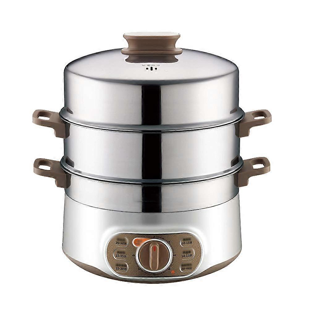 3 Layer Electric Multi Cooker with Steamer, 1500W Stainless Steel Pot, Fast Heating, Timer