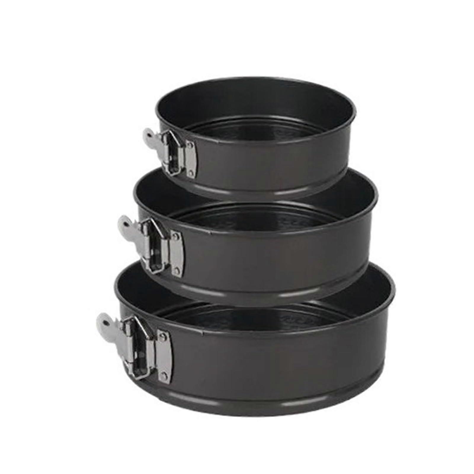 Round Cake Pan Set 3pcs NonStick Leakproof Removable Bottom Metal Bakeware for Even Baking