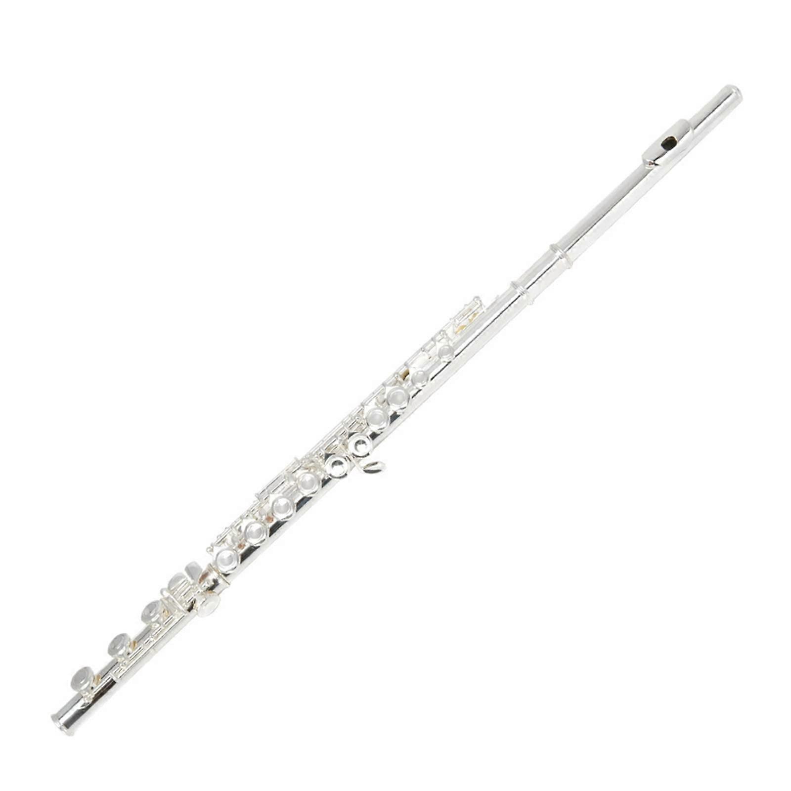 Silver Plated Flute 17 Hole C Tune with Split E Key Ergonomic Design Hand Polished for Beginners