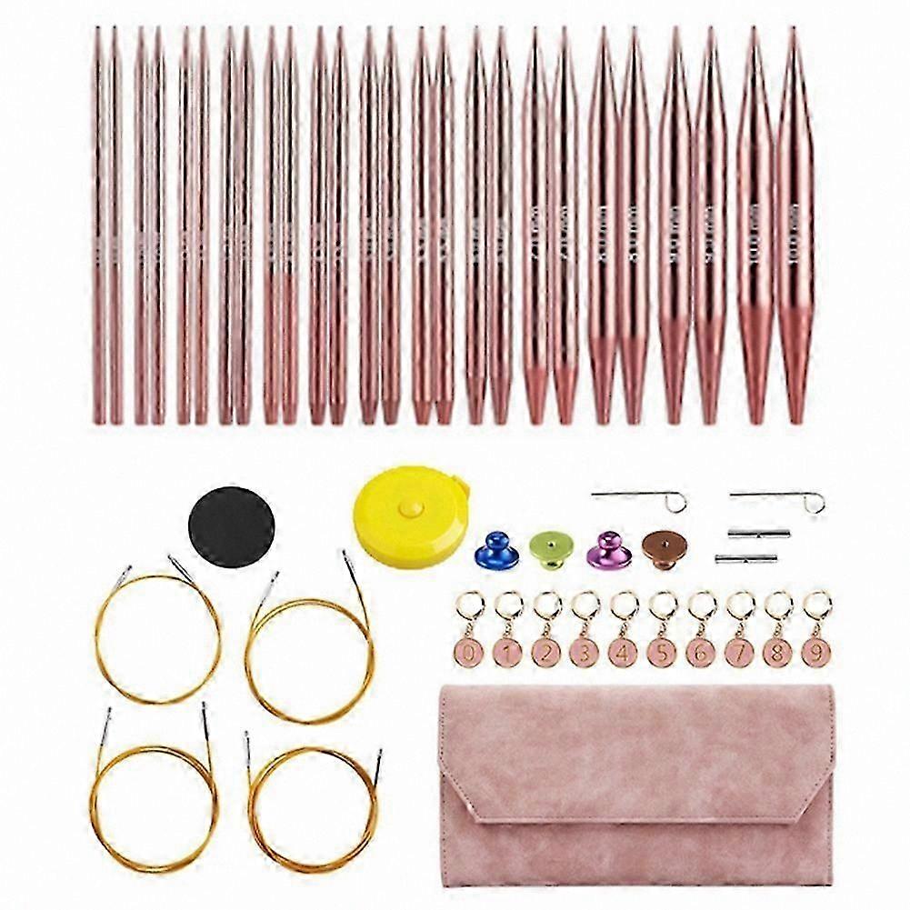 Aluminum Interchangeable Circular Knitting Needles Set for Crochet and Weaving