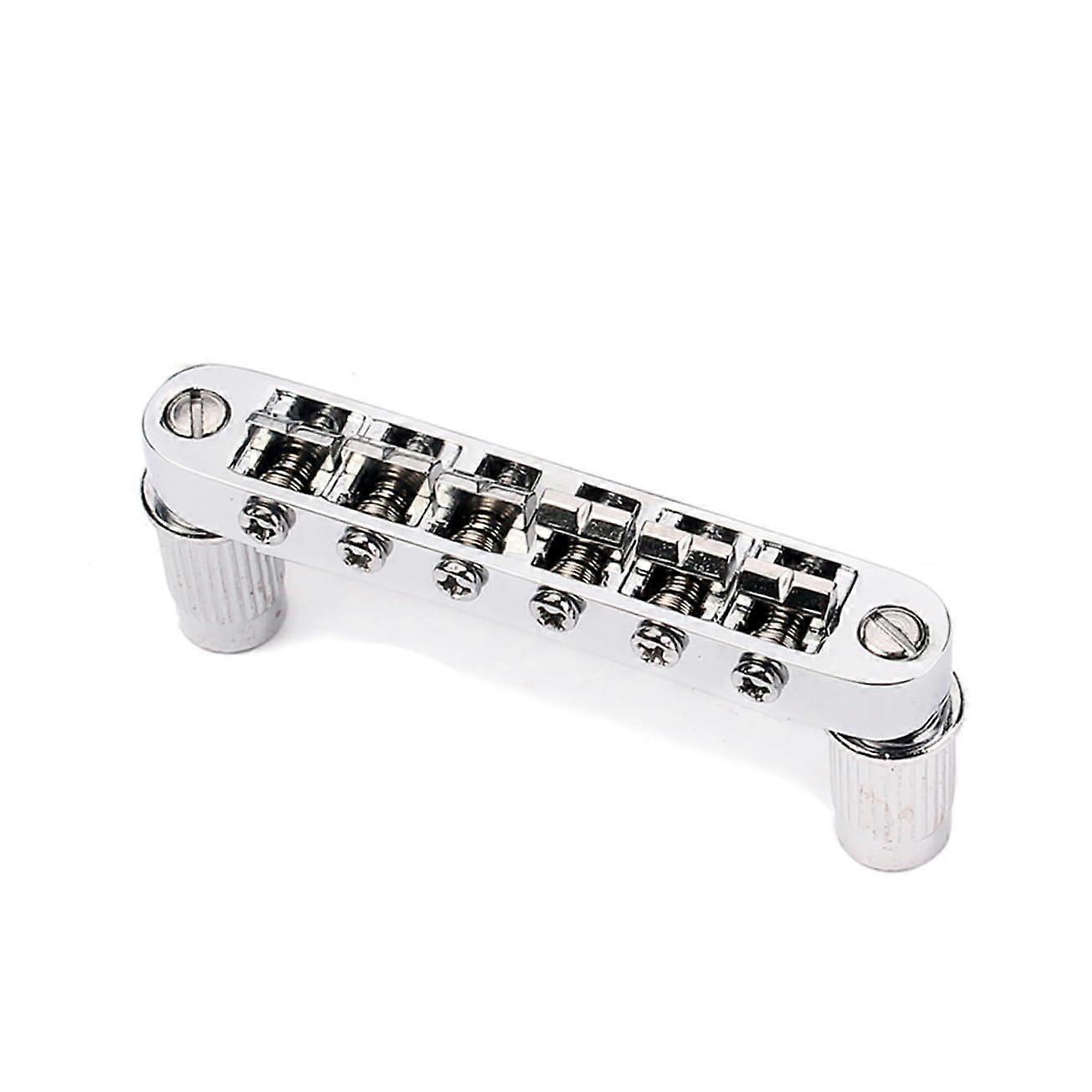 Electric Guitar Bridge with Roller Saddles for Precise Intonation and Smooth String Movement