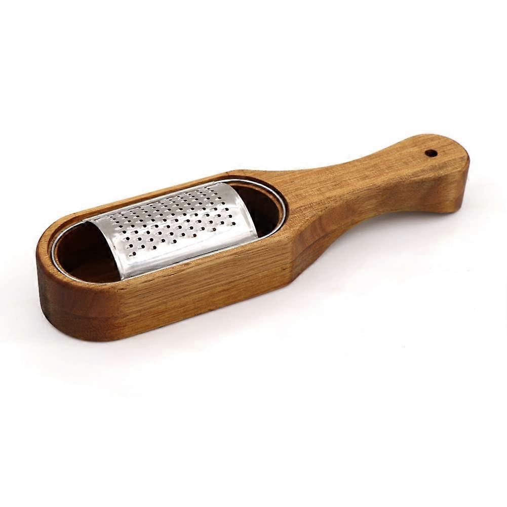 Rustic Brown Cheese Grater with Handle and Container, Sharp Blades for Lemon Chocolate