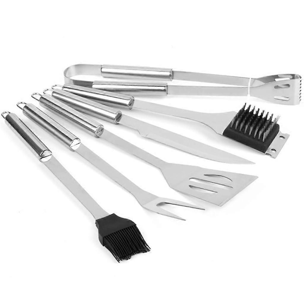 Barbecue Tool Set 6Piece Stainless Steel Grill Utensils Compact EasytoClean Cooking Kit