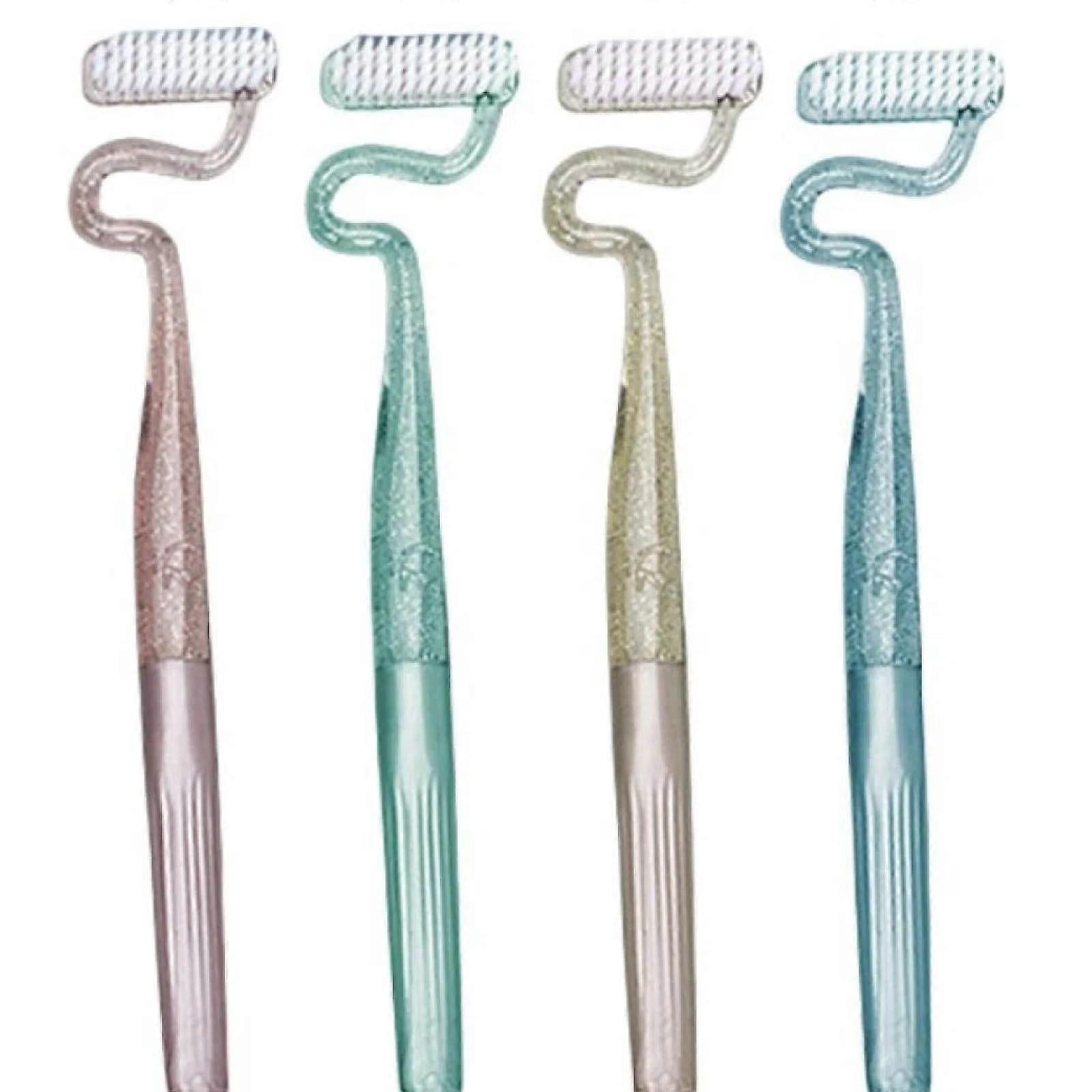 Soft Bristle Manual Toothbrush with Irregular Head for Deep Cleaning, 2Pack, MultiColor