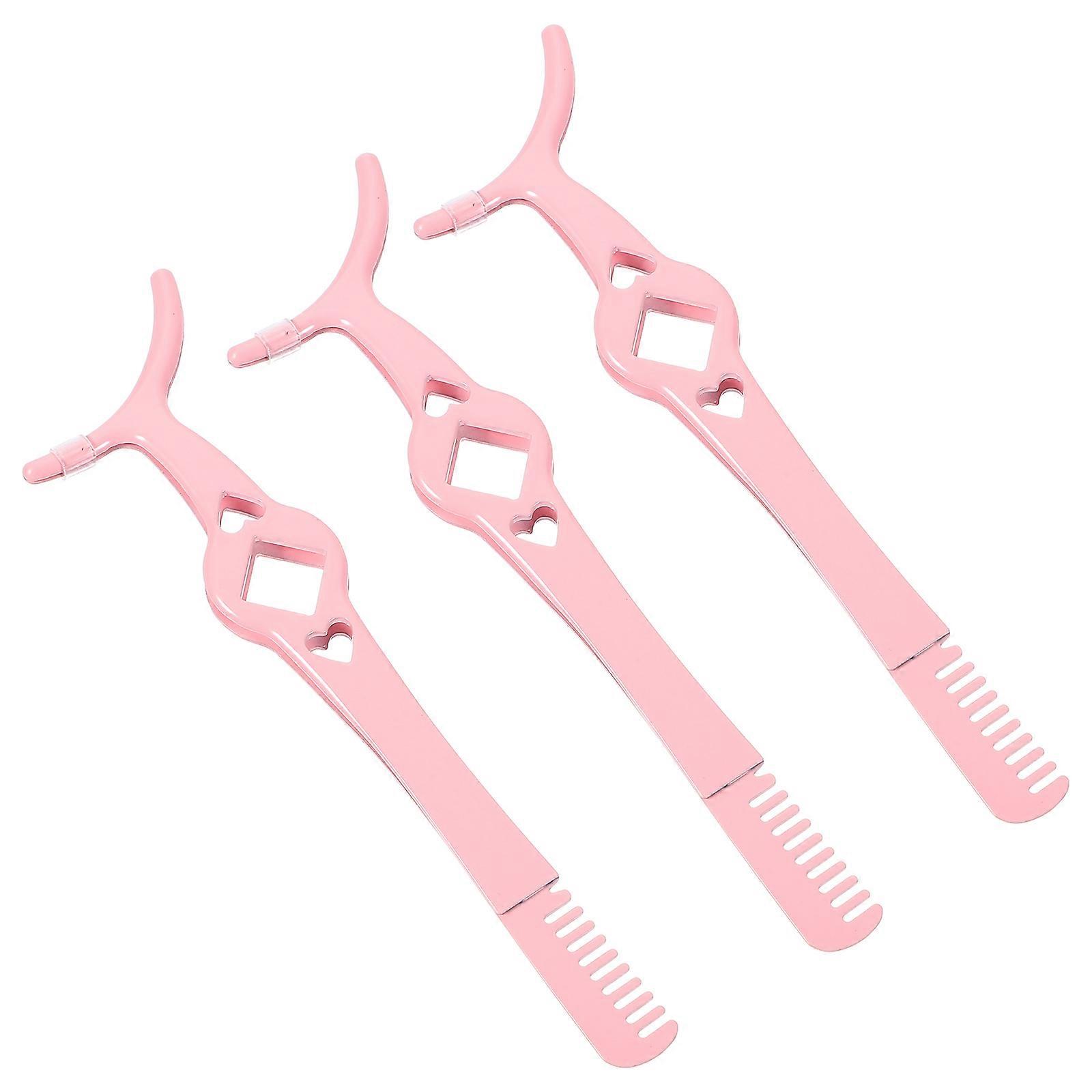 Eye Lash Tweezers Lash Applicator Tool for False Eyelashes 9Pcs Pink