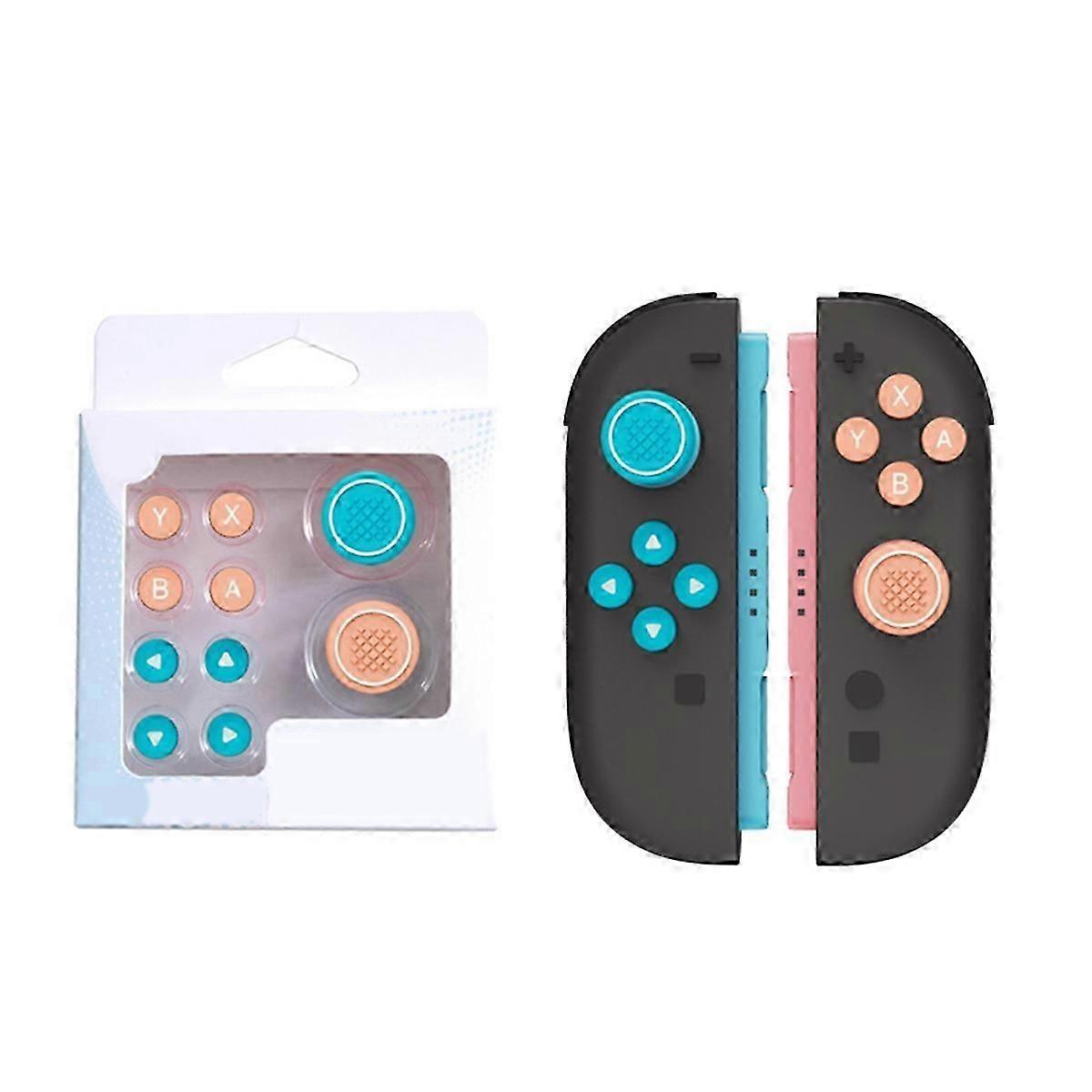 Replacement D-Pad & ABXY Button Caps for Switch2 Decorative Strip for Switch 2 Controllers Red & Bl