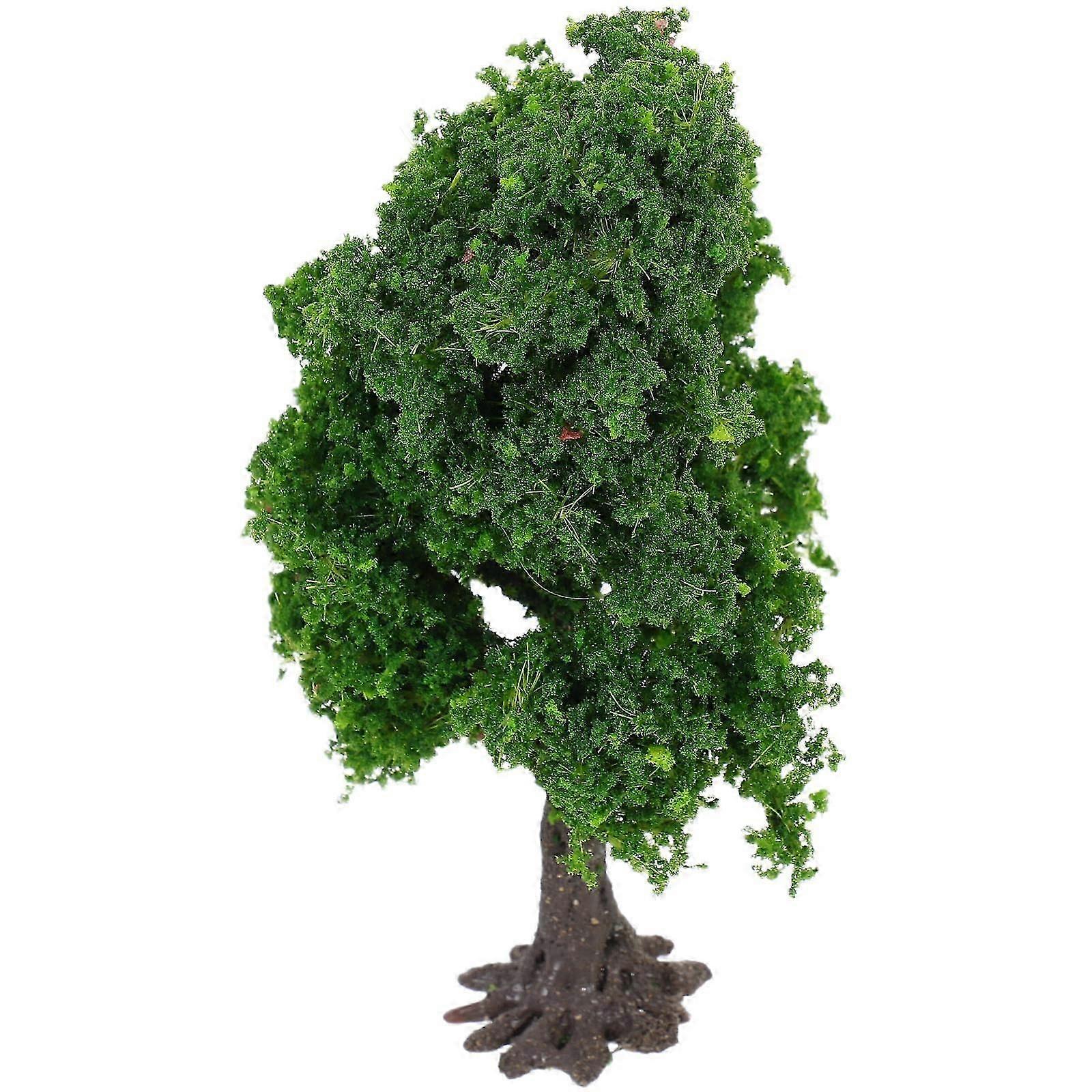 Miniature landscape tree model for decoration, 2 green plastic tree props