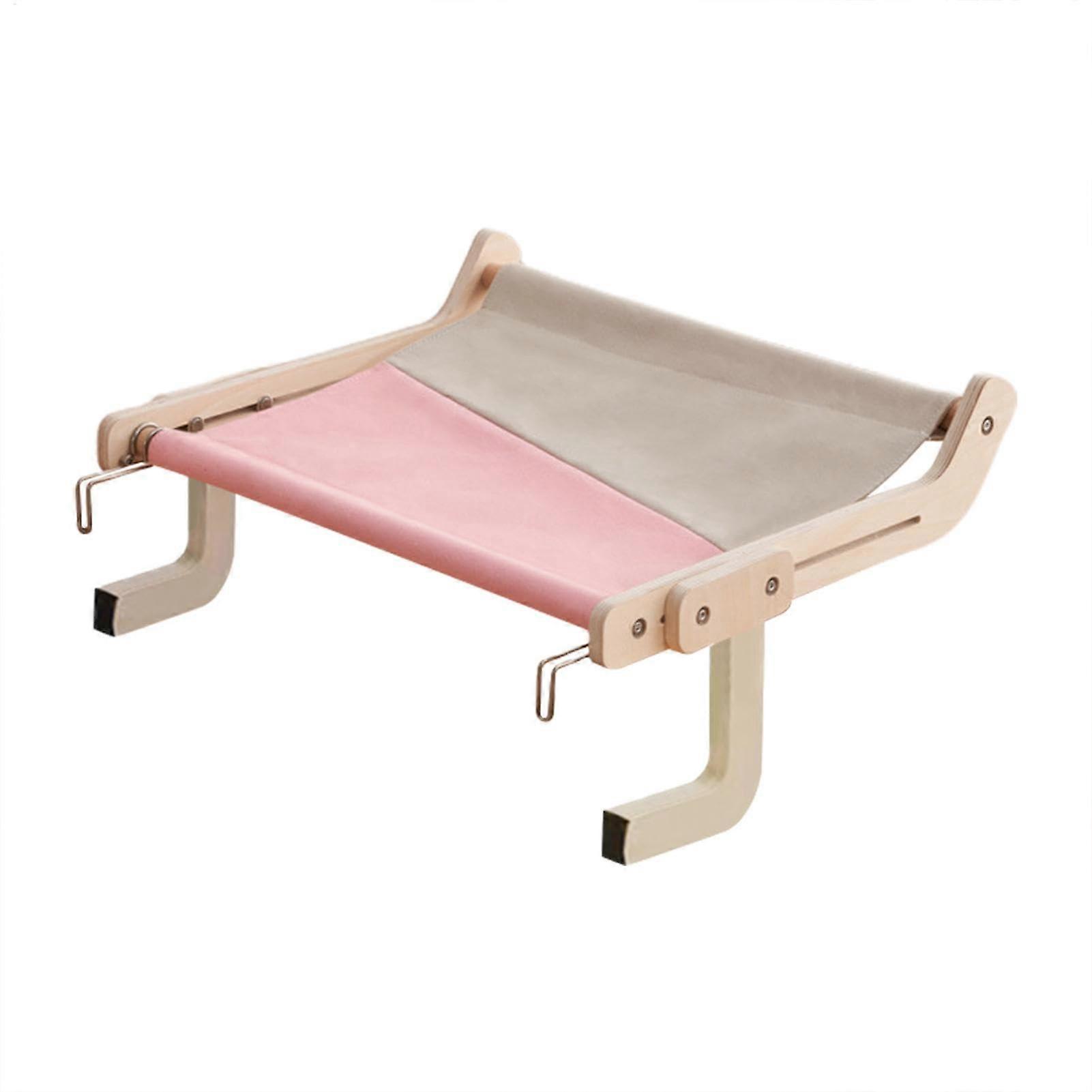 Cat Window Perch with Sturdy Metal Hook, Adjustable Sun Lounger, Space Saving Pink Cat Hammock