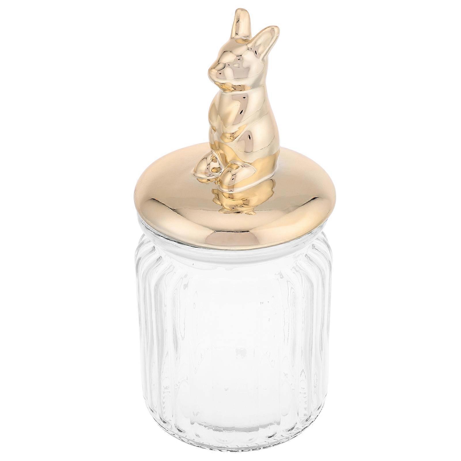 Easter Bunny Ceramic Glass Sealed Jar for Kitchen Storage and Decor