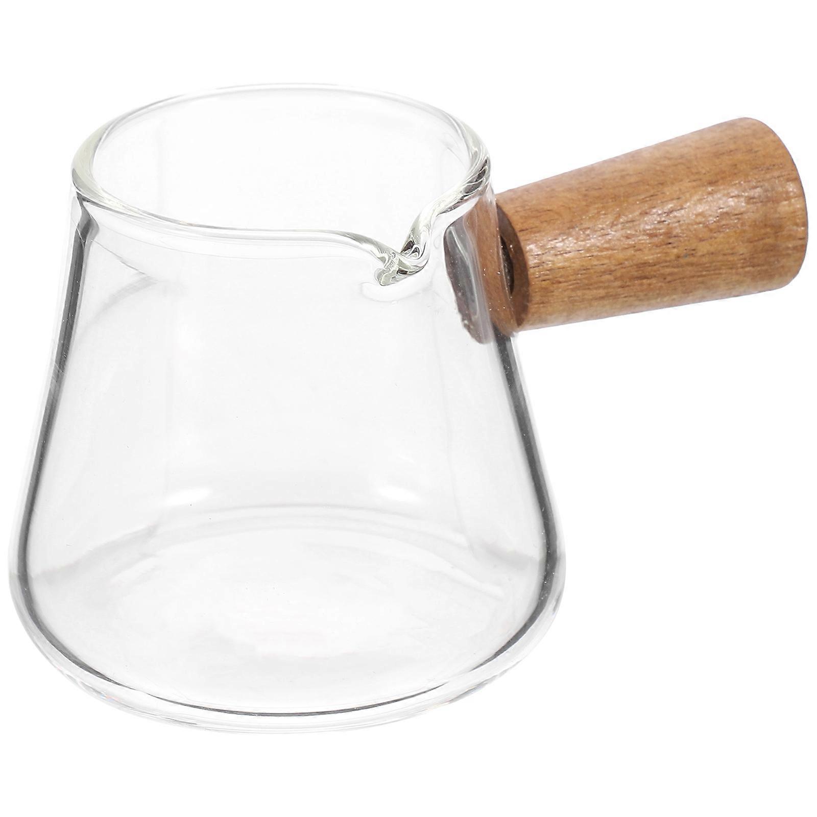 Wood Handle Coffee Pitcher for Milk Creamer Serving