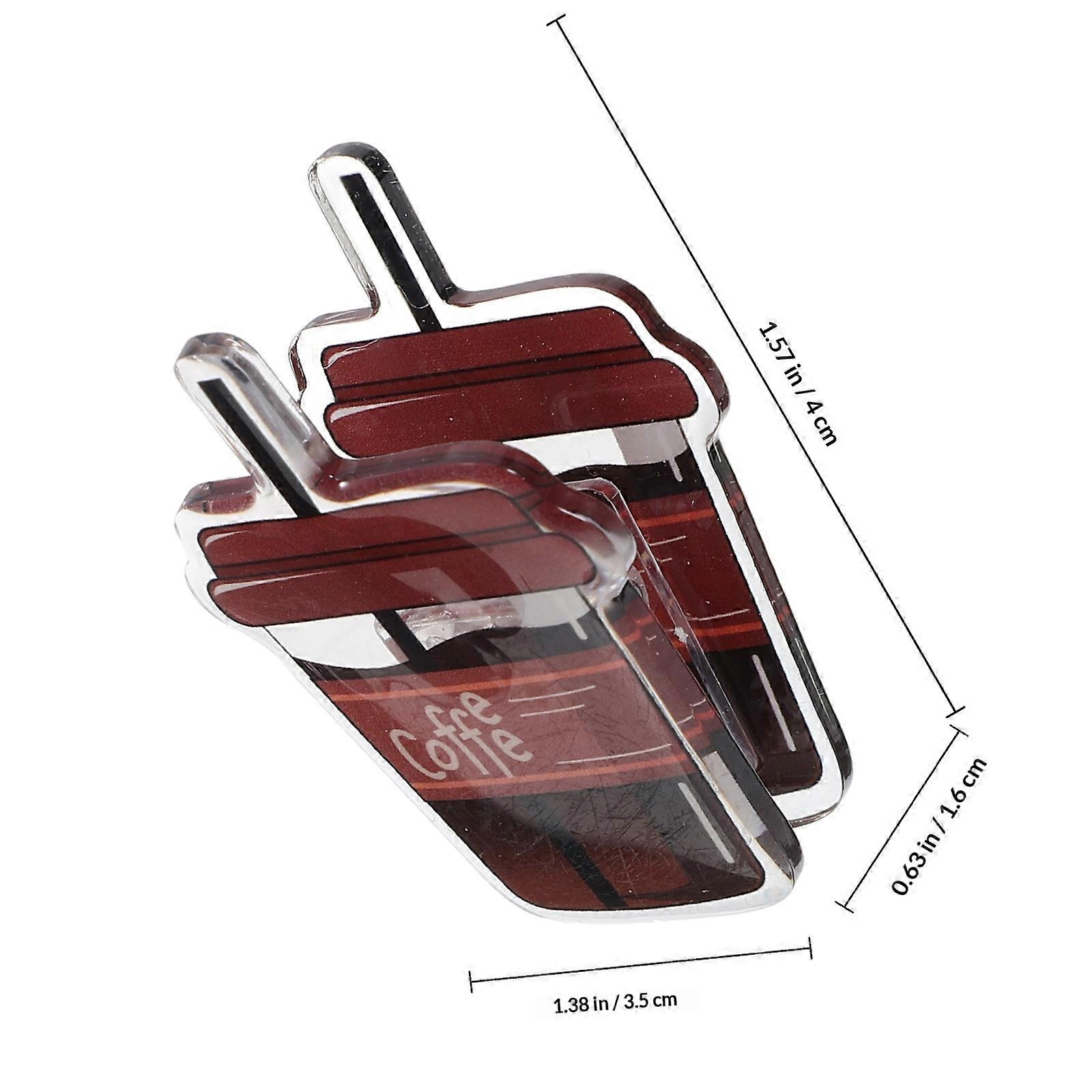 Multi-Function Message Clips Coffee Droplet Acrylic Memo Clips 2Pcs Set
