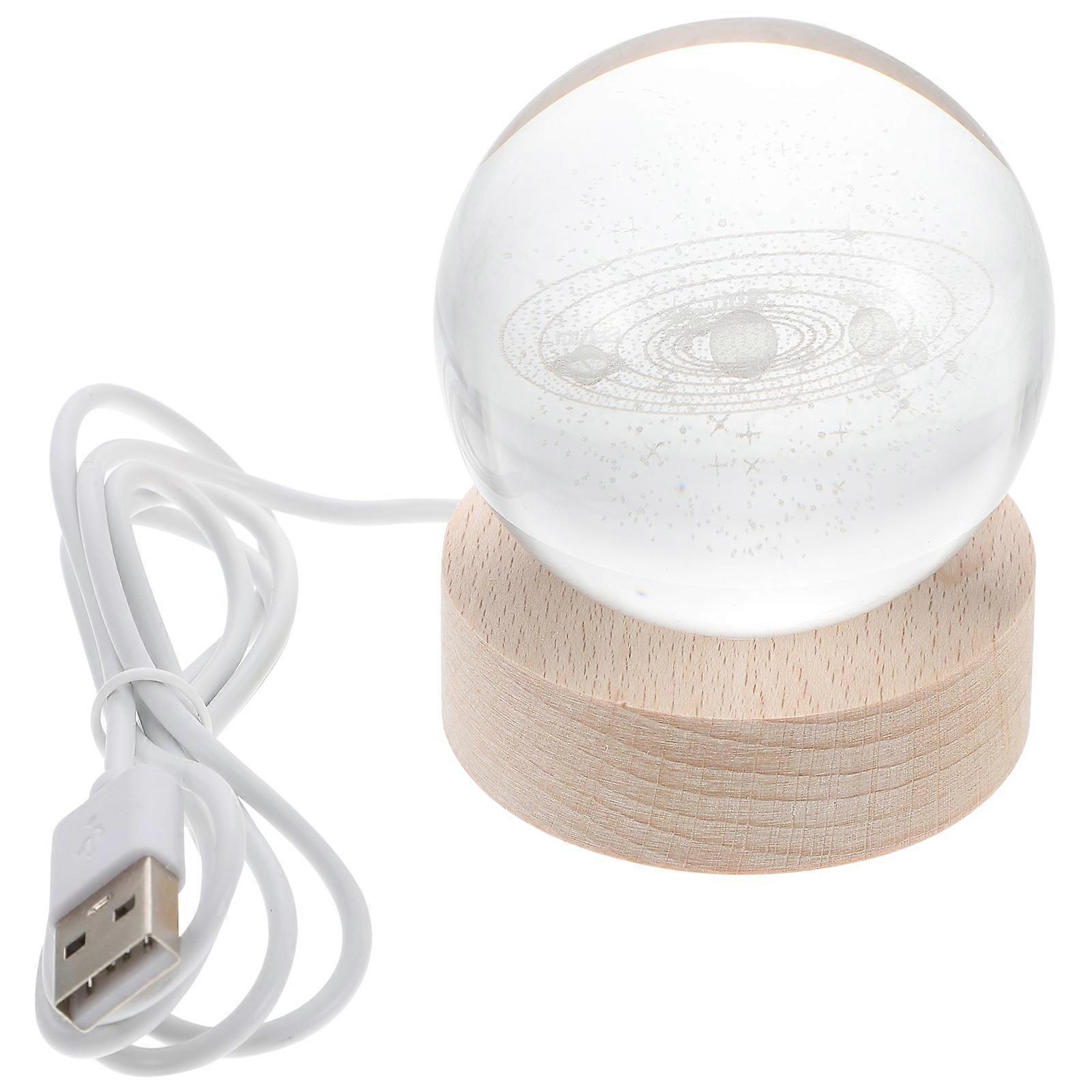 Crystal Ball Decor Glowing Space Pattern Ornament for Home 3Sets