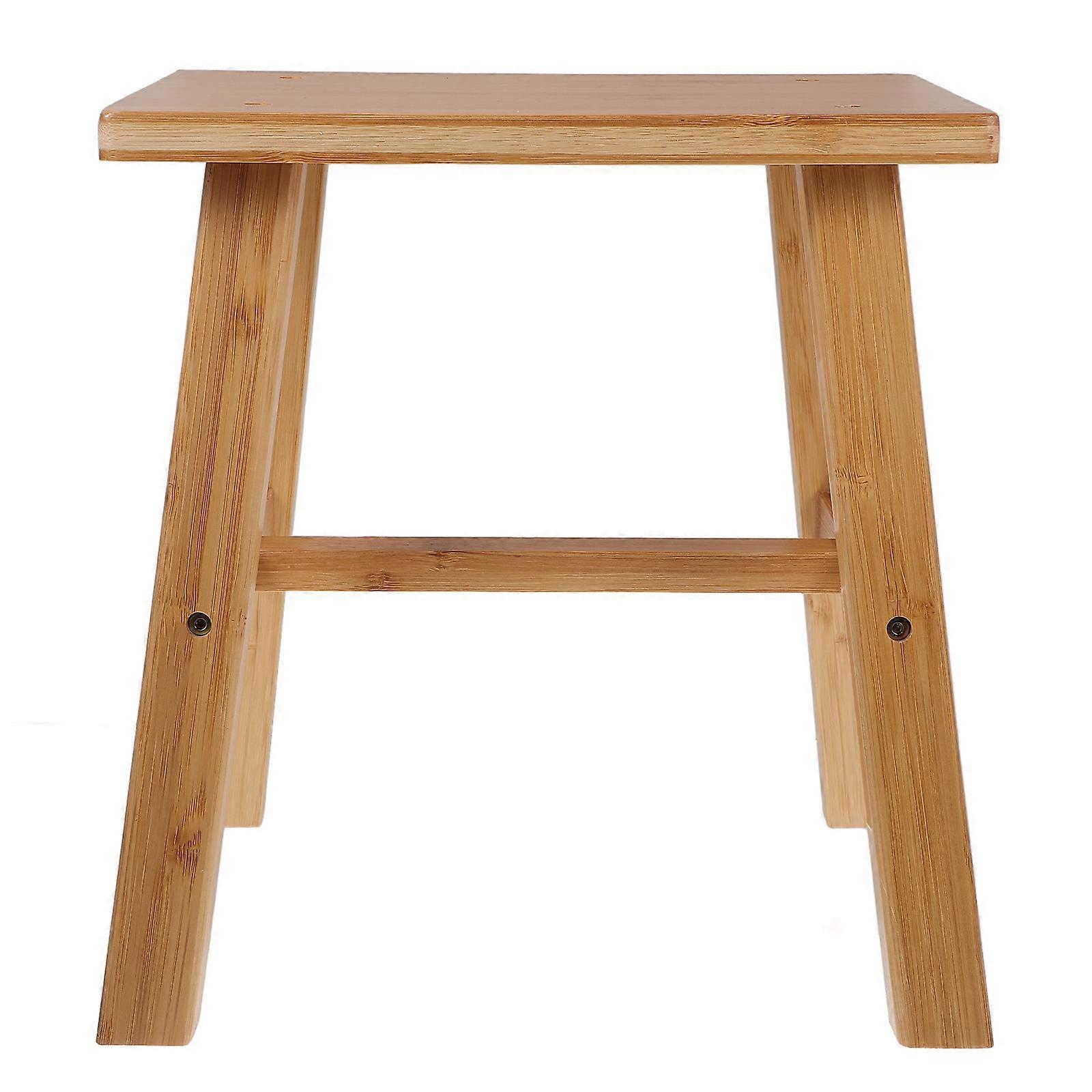 Small Wooden Step Stool Shoe Changing Stool for Bathroom and Kitchen