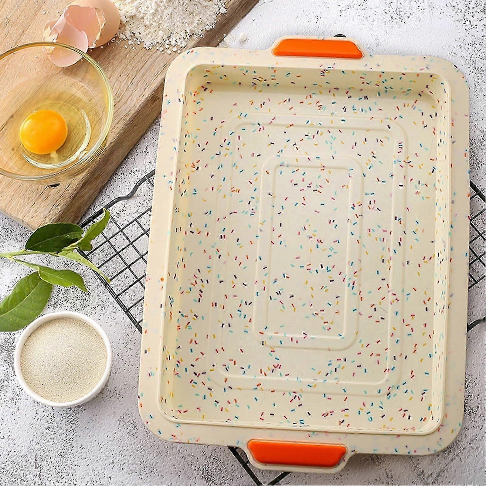 Rectangle Non-stick Cake Bread Silicone Baking Tray Pan Mold Bakeware Tool