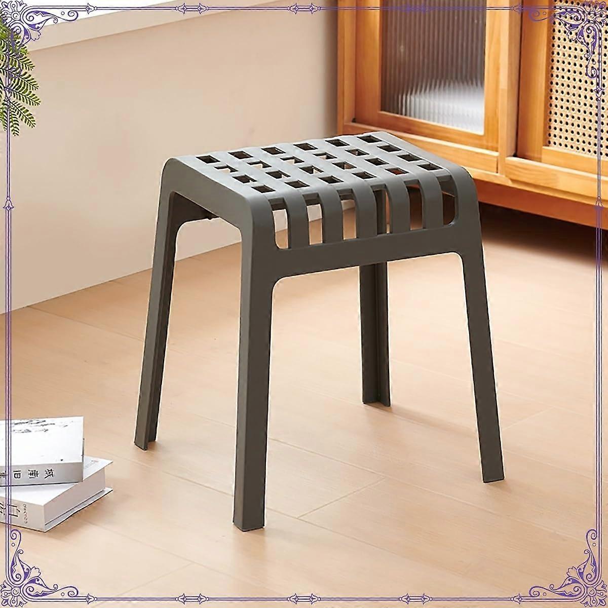 18 Inch Backless Counter Stools Stackable with AntiSlip Foot Pads for Kitchen Home School Gray